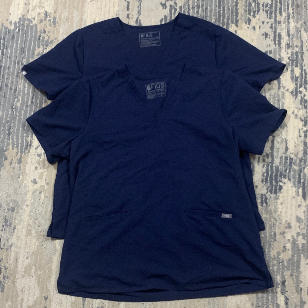 Figs Women’s Blue Short Sleeve Scrub Top